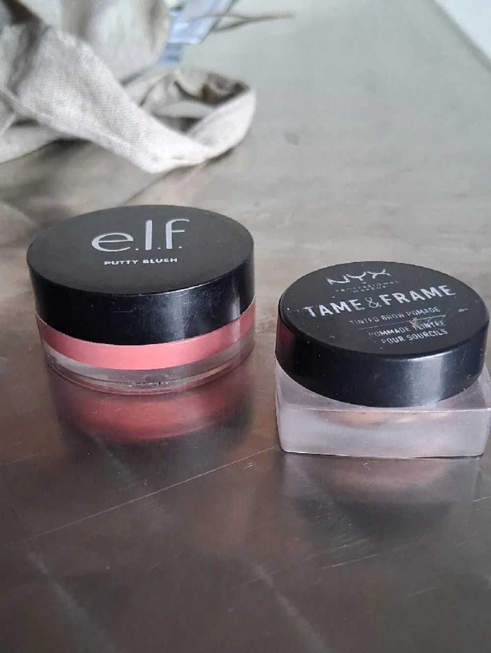 Elf Tahiti Putty Blush & Nyx Chocolate Tinted Brow Pomade